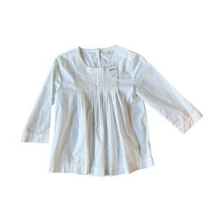 NWT Crewcuts by J. Crew White Pintuck Pleated Cotton Top Girls Size 12